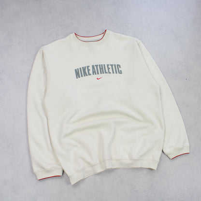 RARE Vintage 00s Nike Spell Out Sweatshirt Cream - (XL)