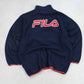 Vintage 1990s Fila 1/4 Zip Fleece Navy - (XXL)