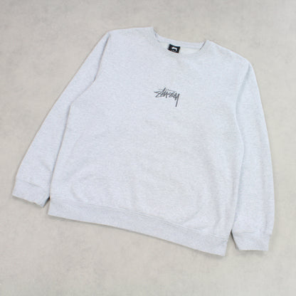 RARE Grey Stüssy Spell Out Sweatshirt - (L)