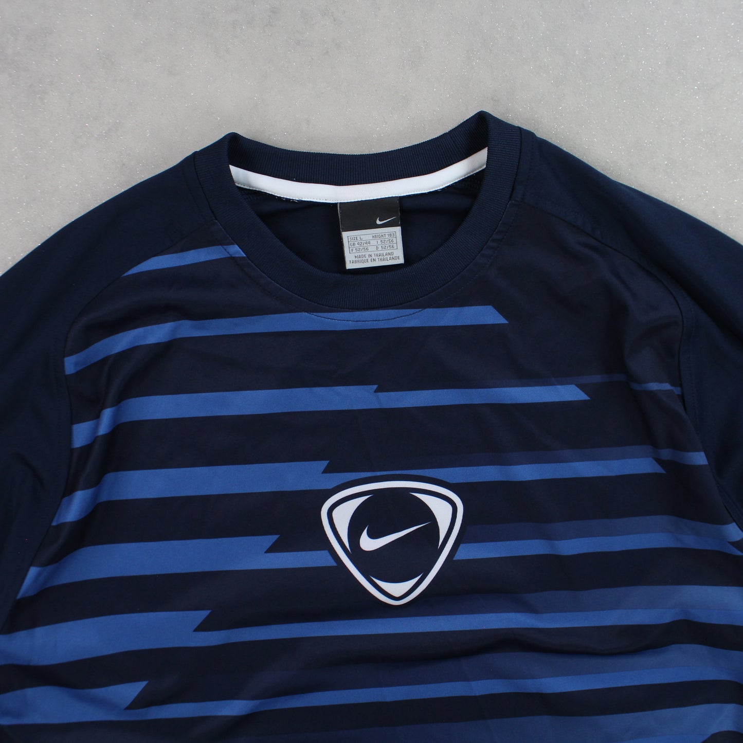 RARE 00s Nike Swoosh T-Shirt Navy - (L)