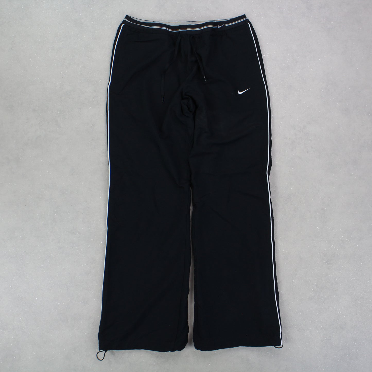 RARE 00s Nike Baggy Trackpants Black - (M)