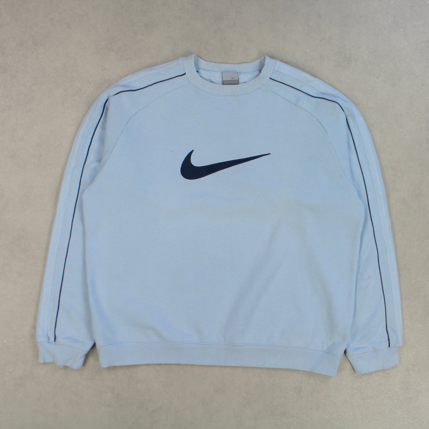 RARE Vintage 00s Nike Swoosh Sweatshirt Blue - (L)