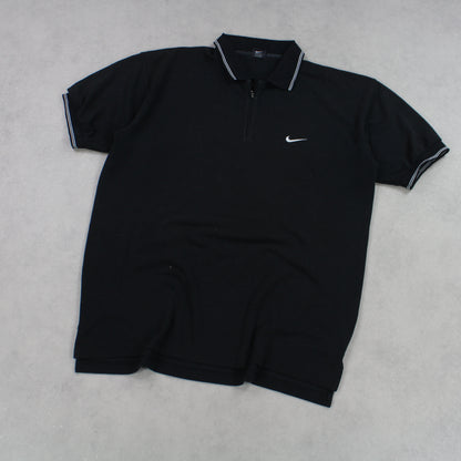 Vintage 1990s Nike Polo Shirt Black - (L)