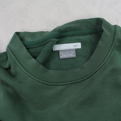 RARE Vintage 00s Nike Swoosh Sweatshirt Green - (XL)