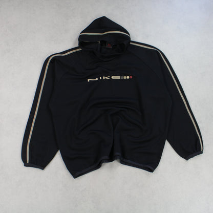 SUPER RARE Vintage 1990s Nike Spell Out Hoodie Black - (XL)