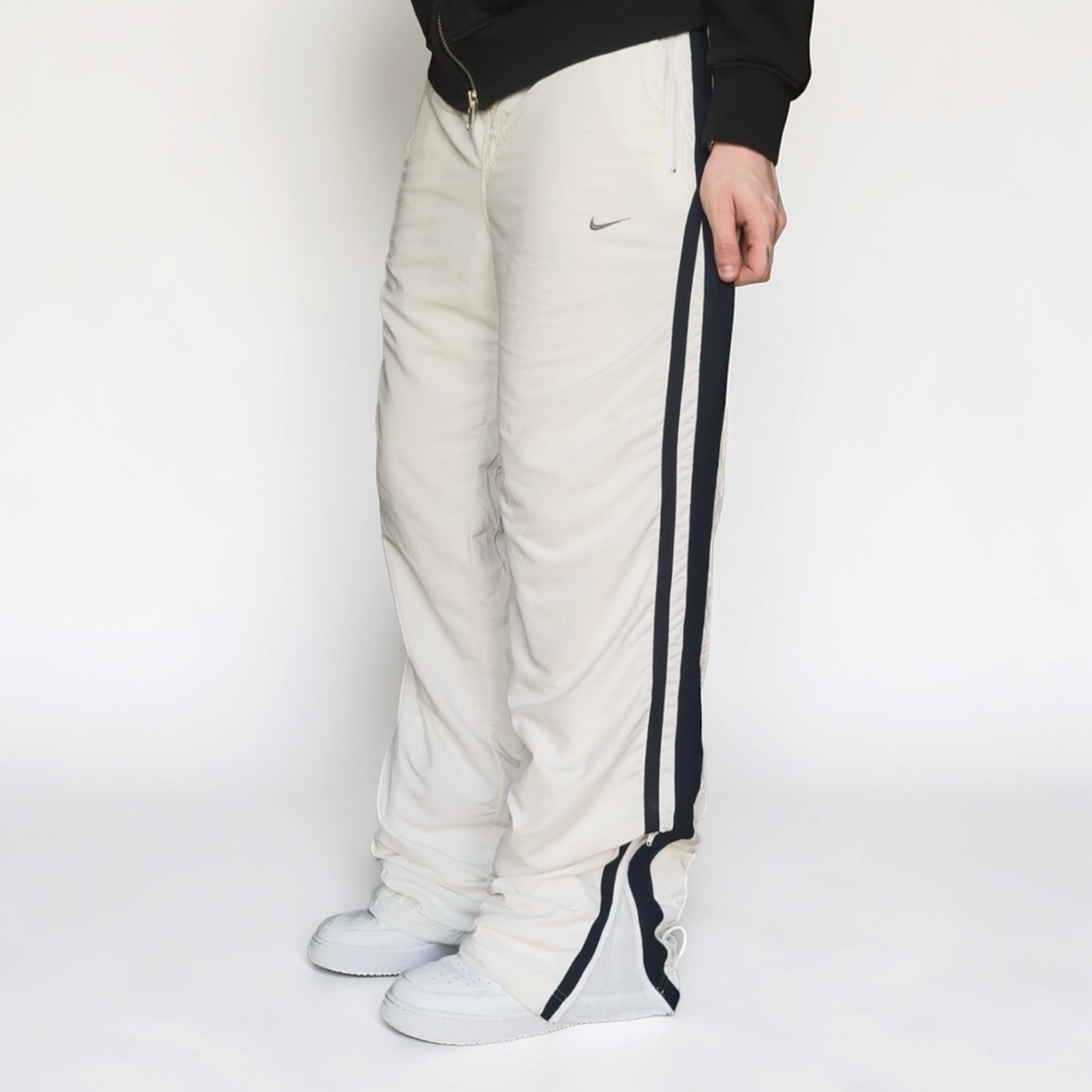 RARE 2000s Baggy Nike Trackpants White *PREMIUM* - (XL)
