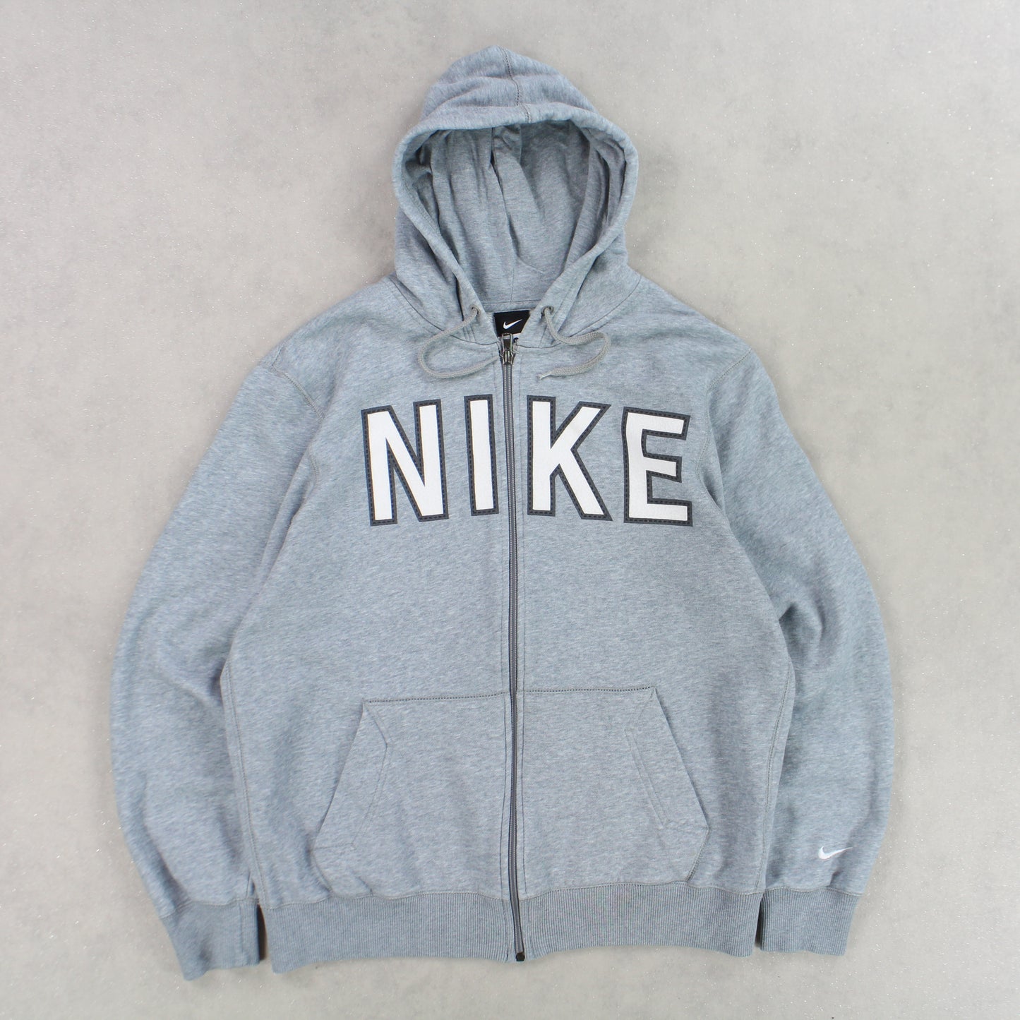 RARE 00s Nike Spell Out Hoodie Grey - (M)