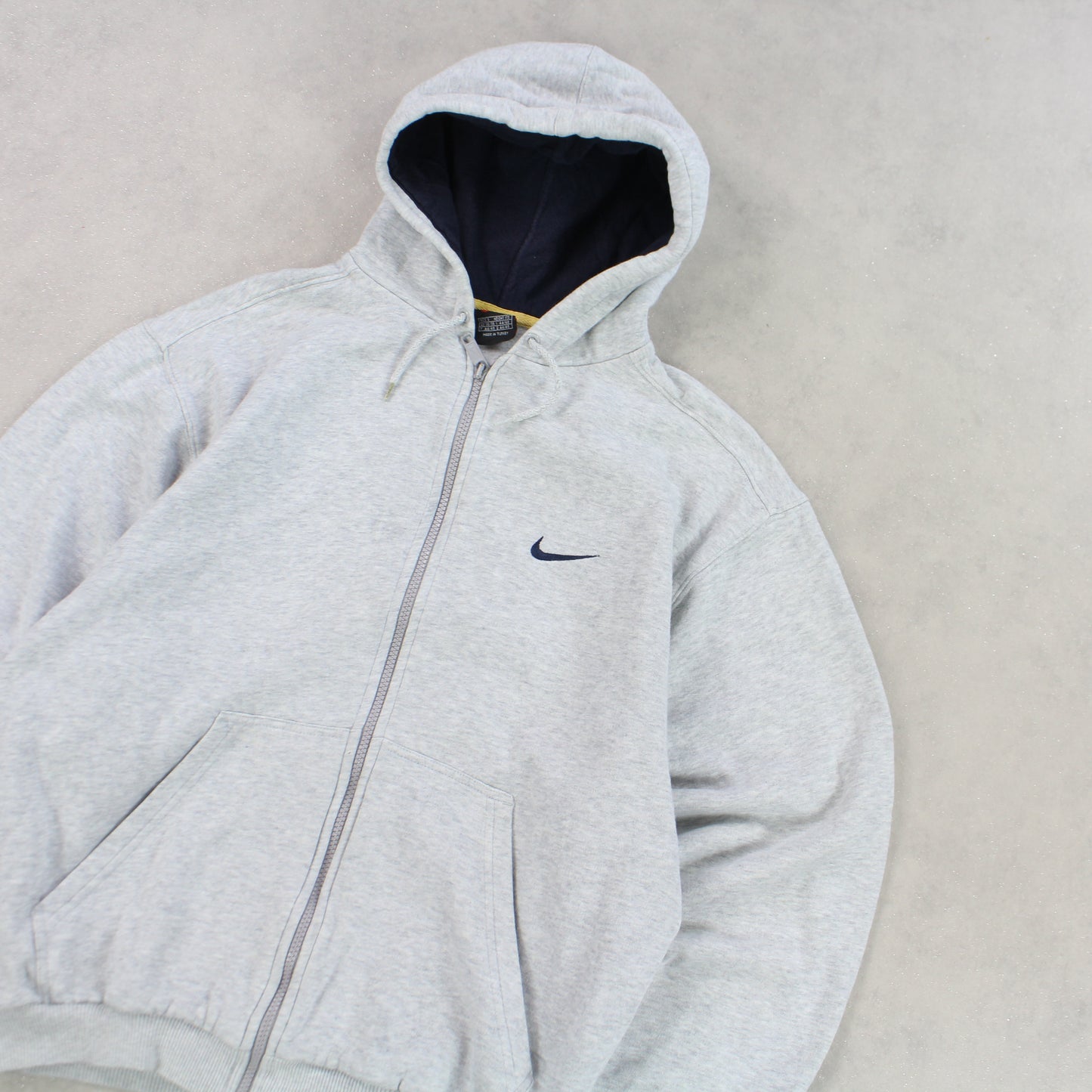 SUPER RARE 90s Nike Zip Up Hoodie Grey - (S)