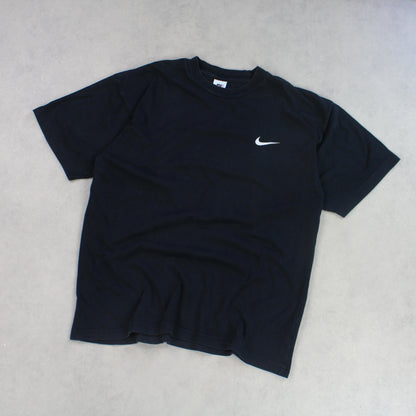 RARE 90s Nike Swoosh T-Shirt Black - (L)