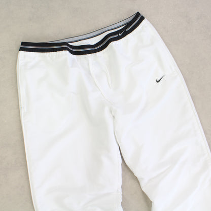 RARE 2000s Baggy Nike Trackpants White - (L)