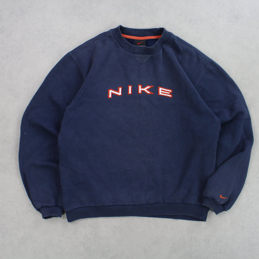 RARE 90s Nike Sweatshirt Navy - (S)