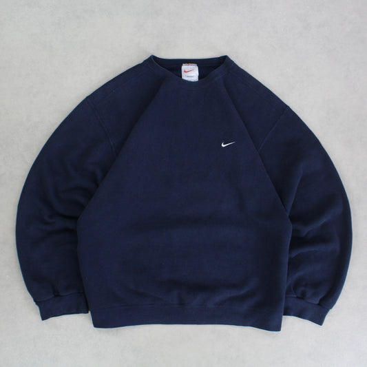 RARE 1990s Heavyweight Nike Sweatshirt Navy - (L)