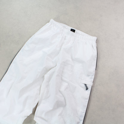 RARE 00s Baggy Nike Trackpants White - (M)