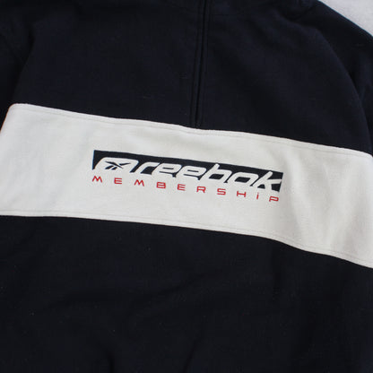 RARE Vintage 1990s Reebok 1/4 Zip Fleece Black - (XL)