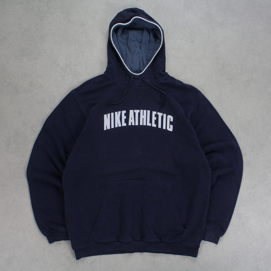 RARE Vintage 90s Nike Spell Out Hoodie Navy - (M)