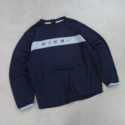 RARE 90s Nike Sweatshirt Navy - (S)