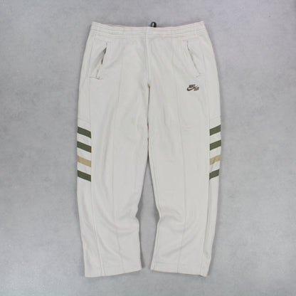 RARE 00s Baggy Nike Joggers Cream - (XL)