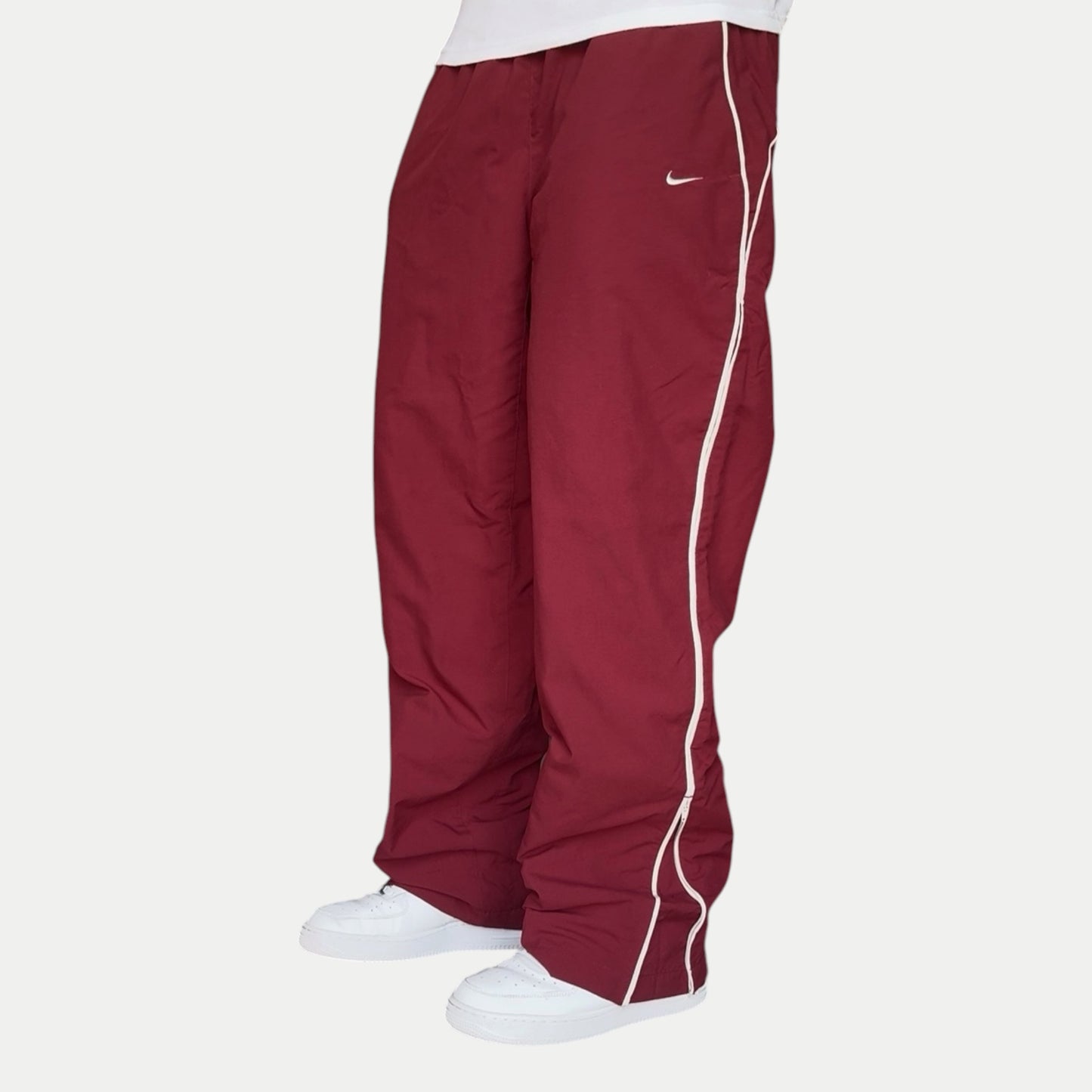 RARE 2000s Nike Trackpants Burgundy - (L)