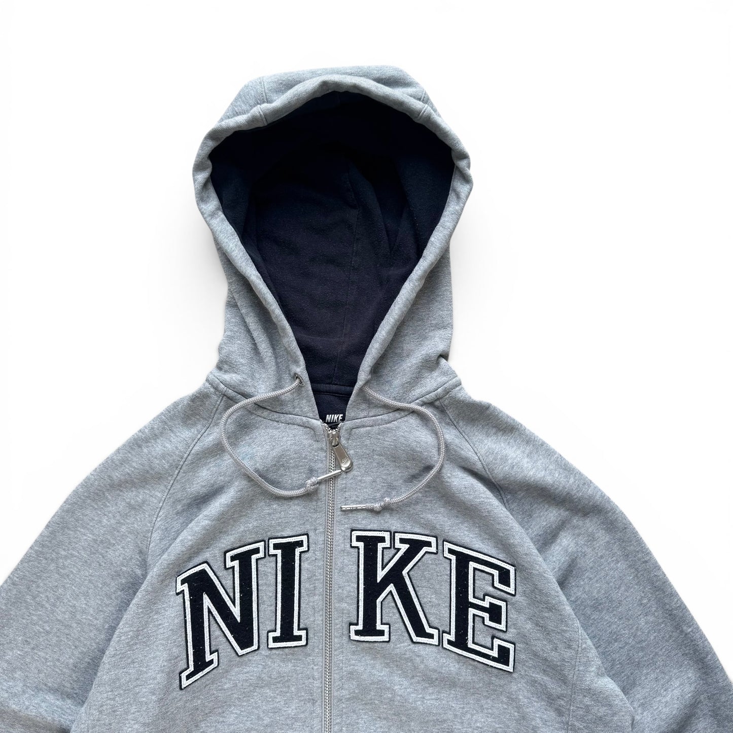 SUPER RARE 2000s Nike Zip Up Hoodie Grey - (M)
