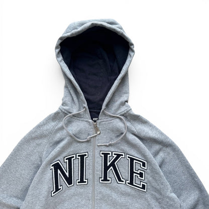 SUPER RARE 2000s Nike Zip Up Hoodie Grey - (M)