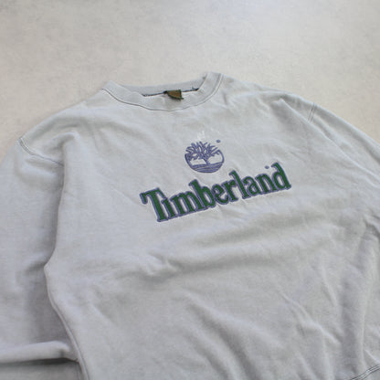 RARE Vintage 1990s Timberland Spell Out Sweatshirt Light Blue - (M)