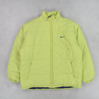 RARE 1990s Vintage Nike Puffer Jacket Yellow - (XL)