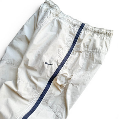 RARE 2000s Baggy Nike Trackpants Cream - (M)