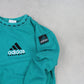 RARE Vintage 1990s Adidas EQT Sweatshirt Green - (XS)