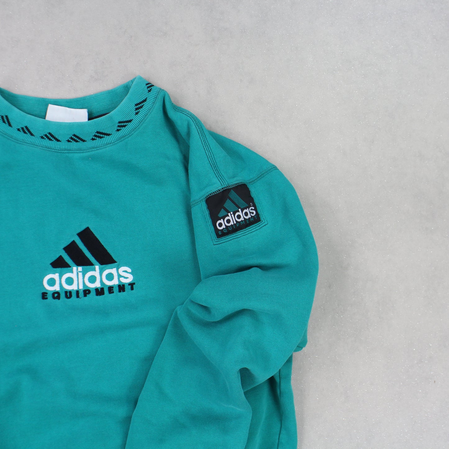 RARE Vintage 1990s Adidas EQT Sweatshirt Green - (XS)