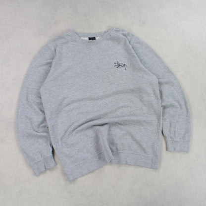 RARE Stüssy 00s Sweatshirt Grey - (L)