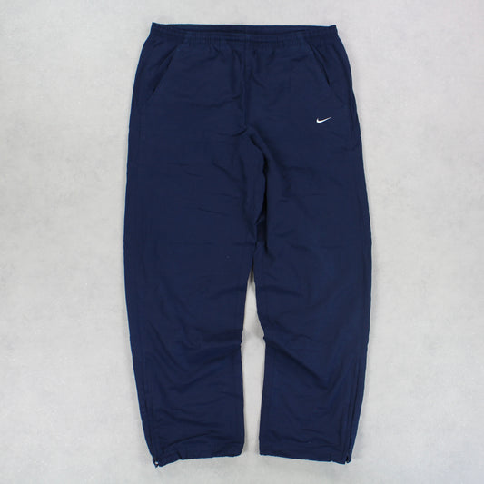 RARE 00s Nike Spellout Trackpants Navy - (L)