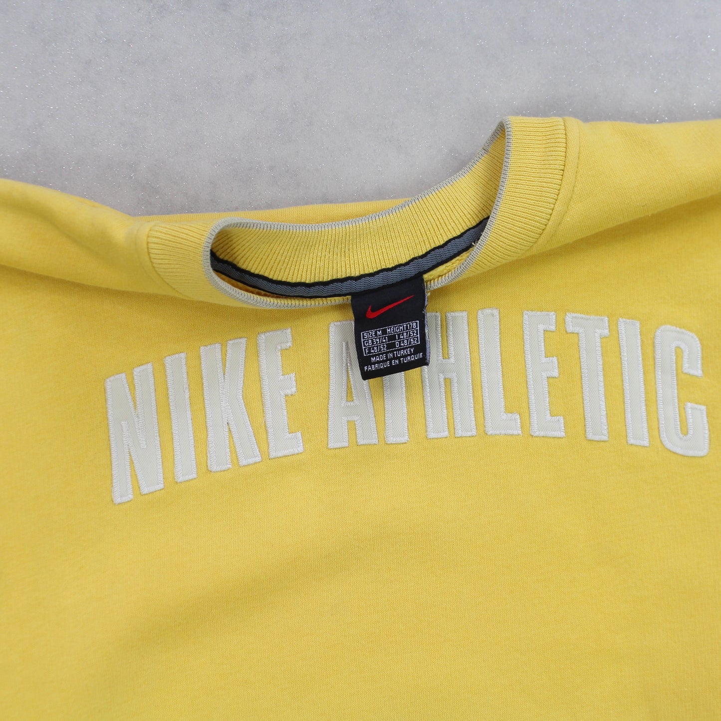 RARE 90s Nike Spell Out Sweatshirt Yellow - (S)