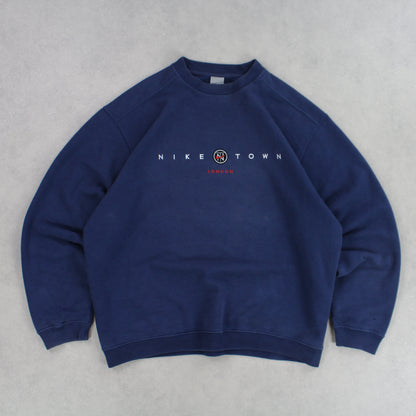 SUPER RARE 2000s Nike Town Sweatshirt Navy - (L)