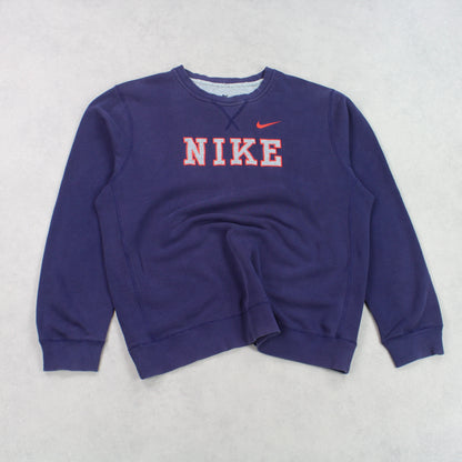 RARE Vintage 00s Nike Spell Out Sweatshirt Purple - (XS)