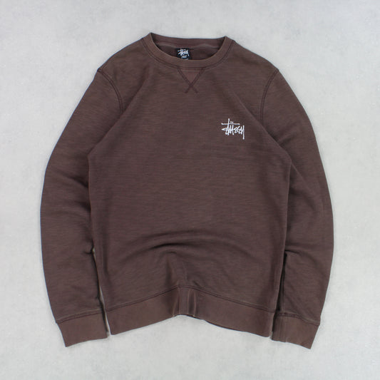 SUPER RARE 00s Stüssy Sweatshirt Brown - (S/M)