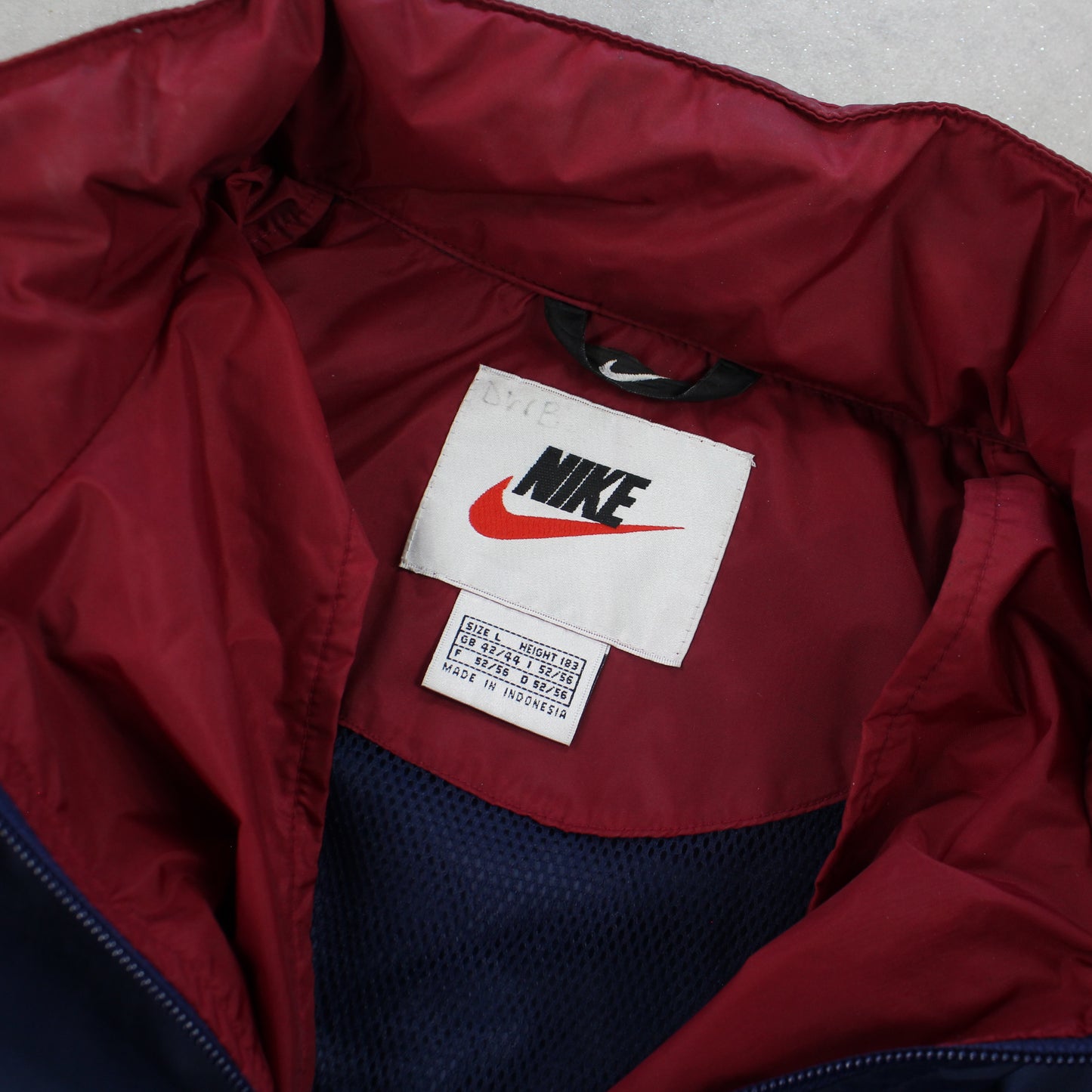 RARE 90s Nike Hooded Track Jacket Burgundy - (XL)