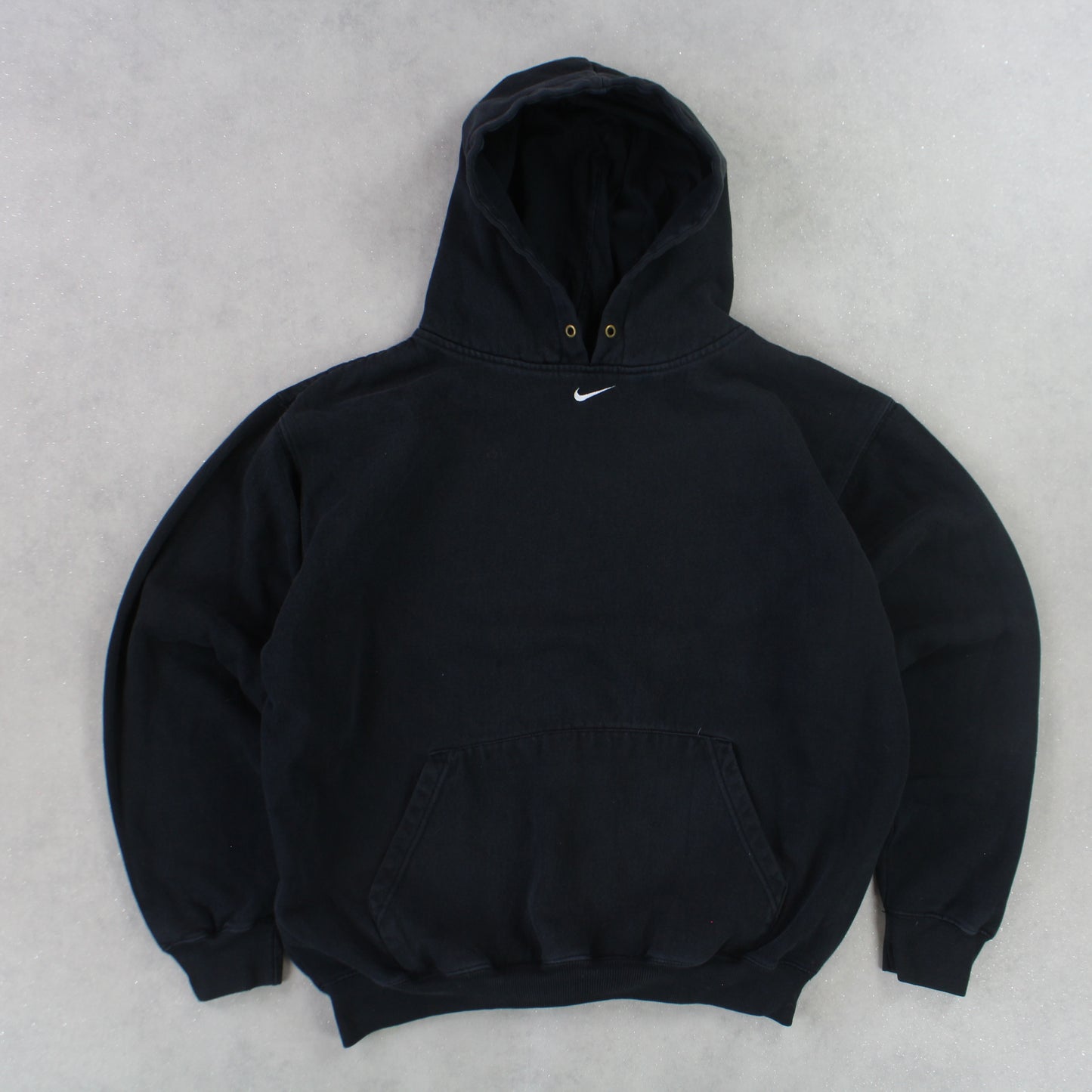 RARE 90s Nike Heavyweight Hoodie Black - (L)