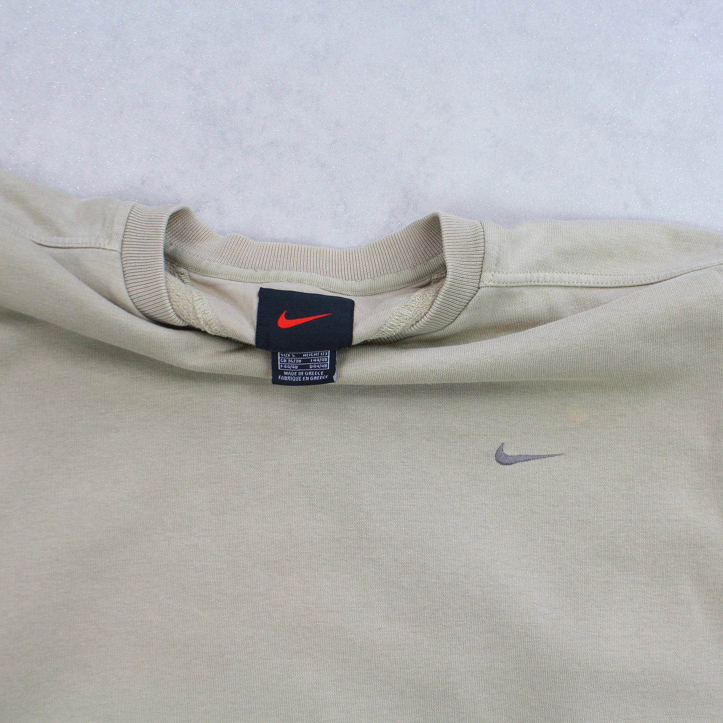 Vintage Nike Swoosh Sweatshirt Beige - (S)