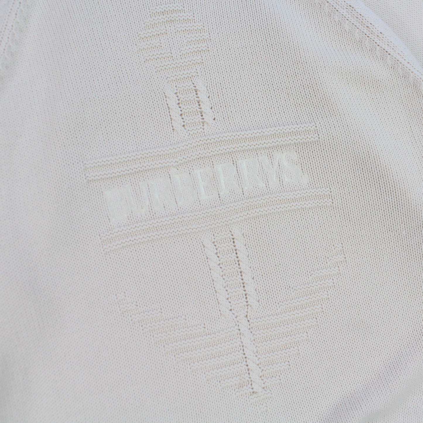 RARE 90s Burberry Heavy Knit Jumper Cream - (M)