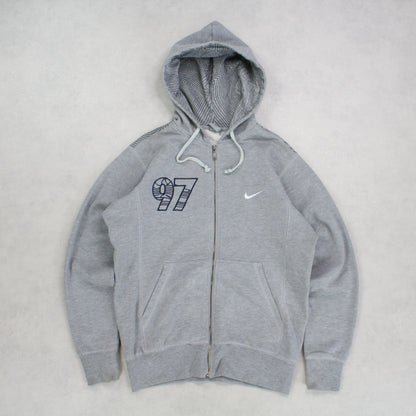 SUPER RARE 2000s Nike Air Max 97 Zip Up Hoodie Grey - (M)