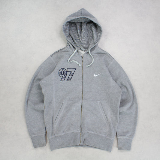 SUPER RARE 2000s Nike Air Max 97 Zip Up Hoodie Grey - (M)