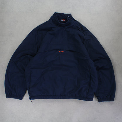 SUPER RARE 2000s Nike Reversible Jacket / Fleece Navy - (L)
