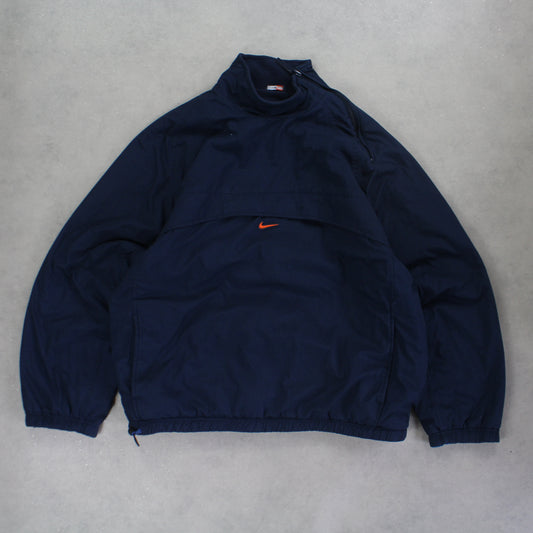 SUPER RARE 2000s Nike Reversible Jacket / Fleece Navy - (L)