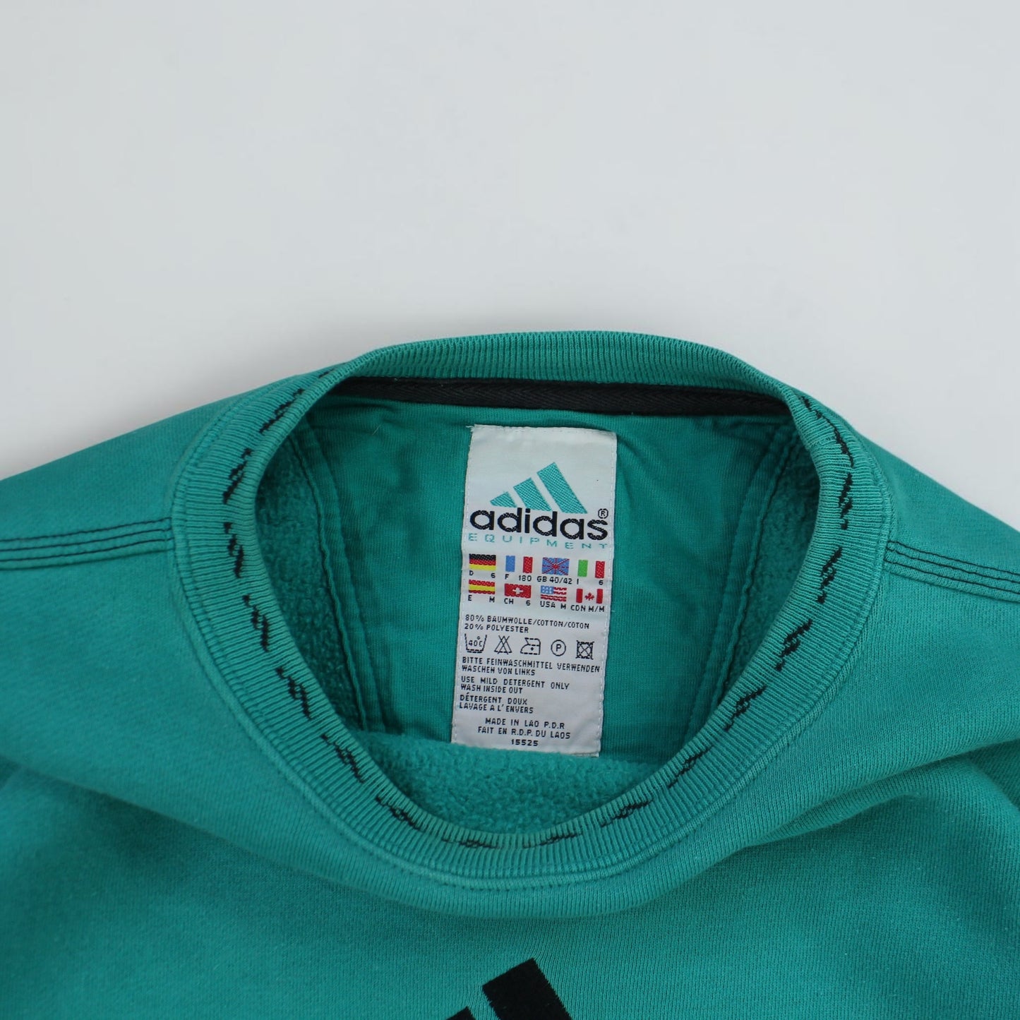 RARE 1990s Adidas EQT Sweatshirt Green - (M)