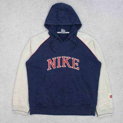 RARE Vintage 00s Nike Spell Out Hoodie Navy - (M)