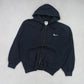 RARE Vintage 1990s Nike Zip Up Hoodie Black - (M)