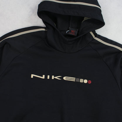 SUPER RARE Vintage 1990s Nike Spell Out Hoodie Black - (XS)