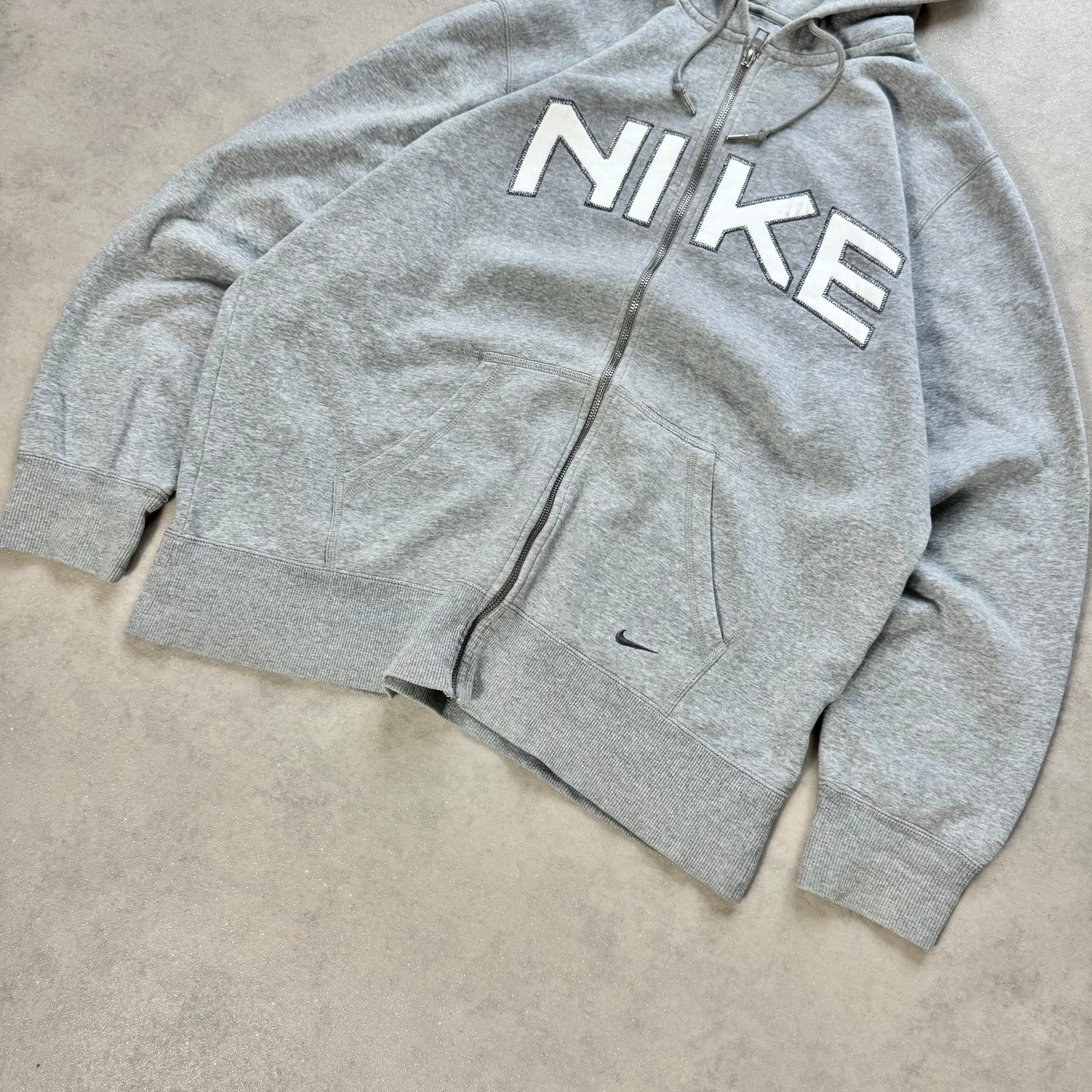 RARE 2000s Nike Zip Hoodie Grey - (L)
