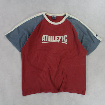 RARE 00s Nike T-Shirt Burgundy - (L)