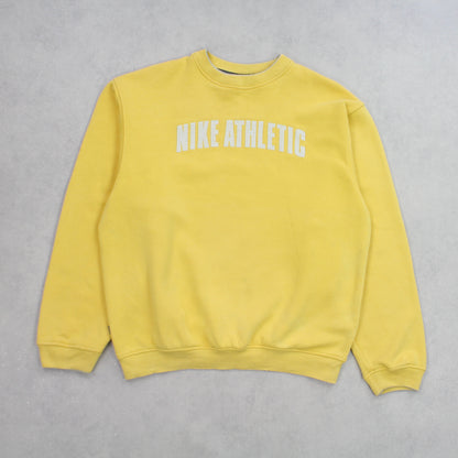 RARE 90s Nike Spell Out Sweatshirt Yellow - (S)